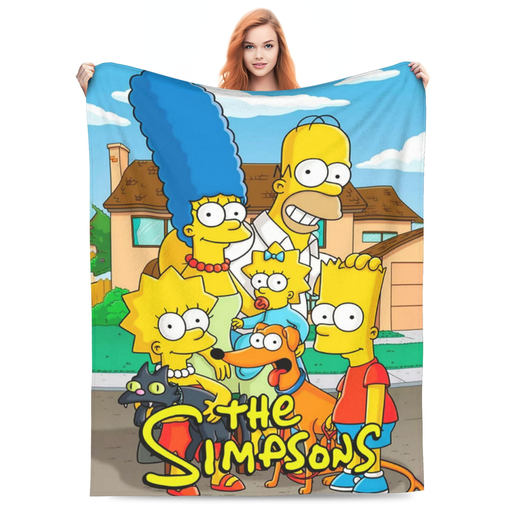 Simpsons Bed Blanket Super Soft Fleece Throw Blanket Lightweight Warm