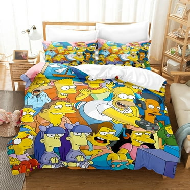 Simpsons Bedding Comforter Cover Set for Girls and boys, Soft, Breathable, Fade Resistant 3 Piece- includes 1 Simpsons Comforter Cover and 2 Pillowcase