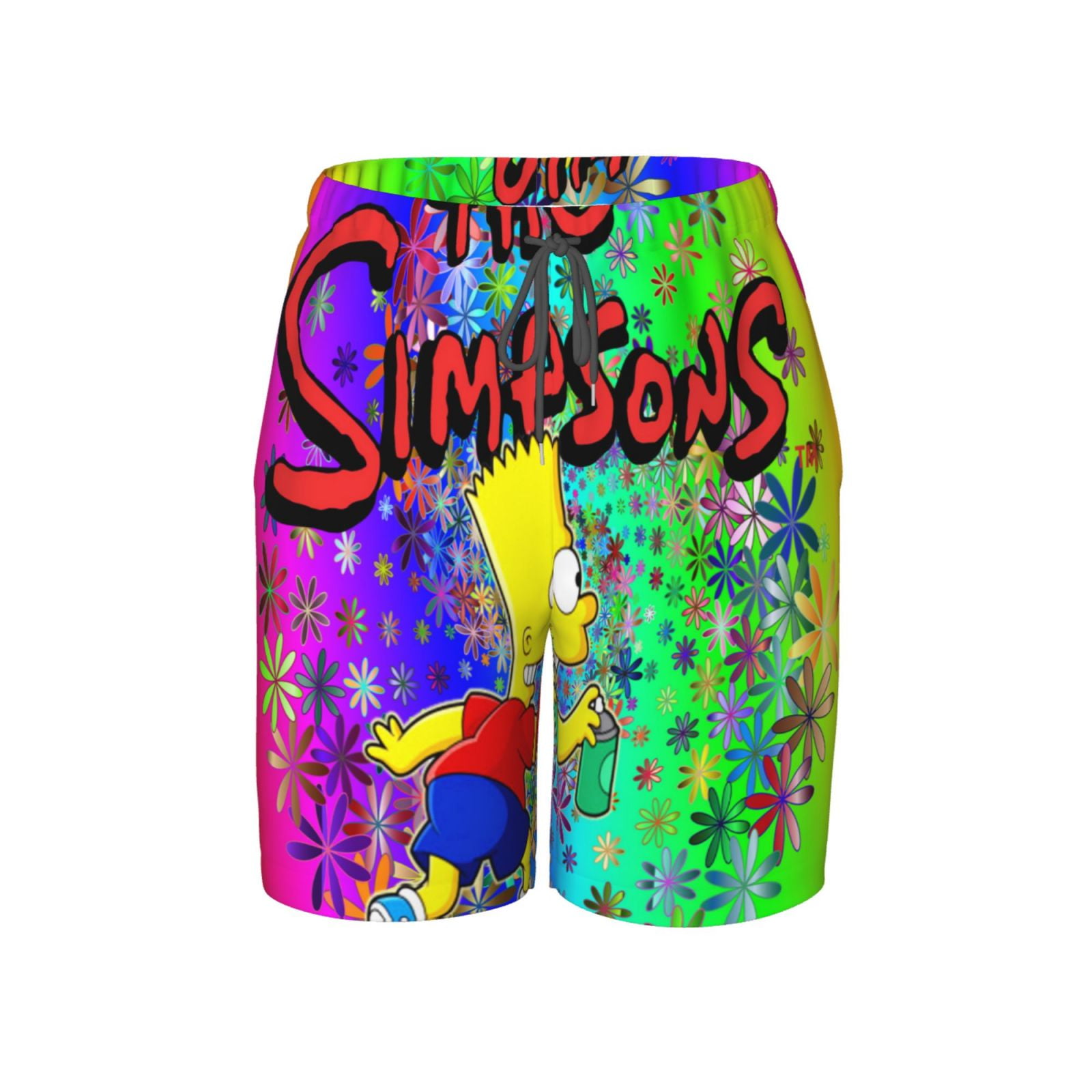 Simpsons Boys Swim Trunks with Mesh Liner Bathing Suits Quick Dry Beach