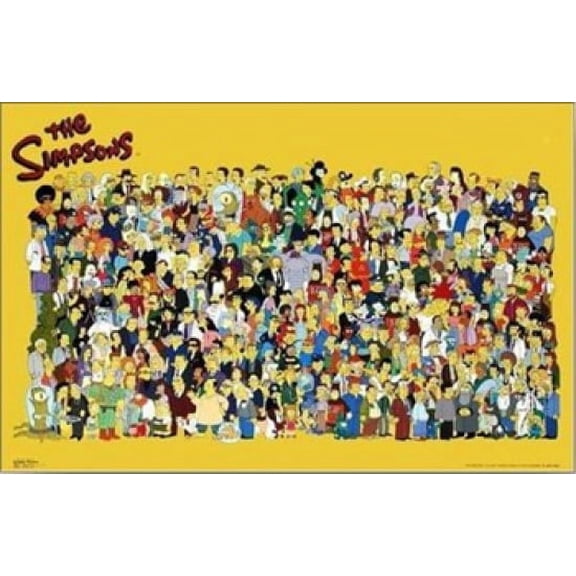 Simpsons Cast Poster - 22 x 34 inches