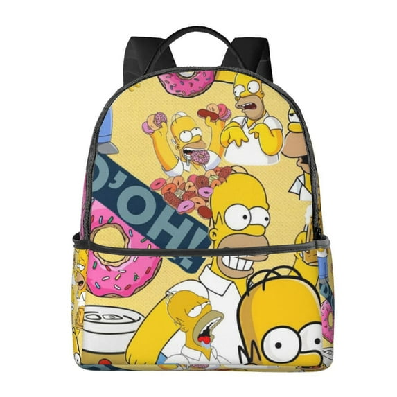 Simpsons Casual Backpack Large Capacity Laptop Bag Multi-Functional Outdoor Backpack Hiking Daypack