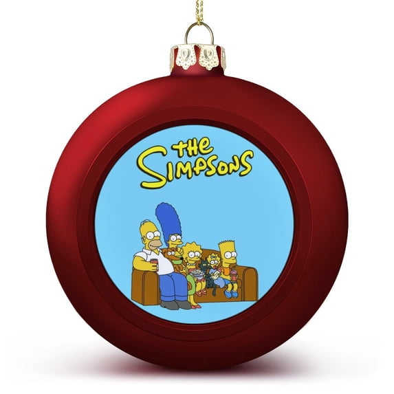 Simpsons Christmas Balls Ornaments Decoration Xmas Tree Hanging Ornament Pendant for Home Indoor Holiday Party Decor 2PCS