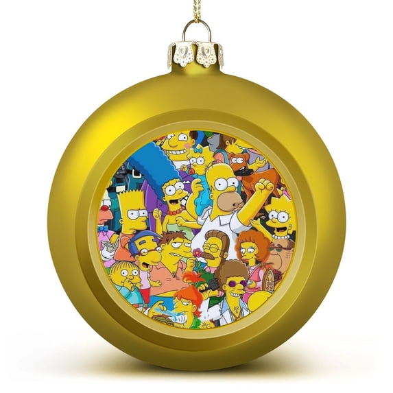 Simpsons Christmas Balls Ornaments Decoration Xmas Tree Hanging Ornament Pendant for Home Indoor Holiday Party Decor 4PCS