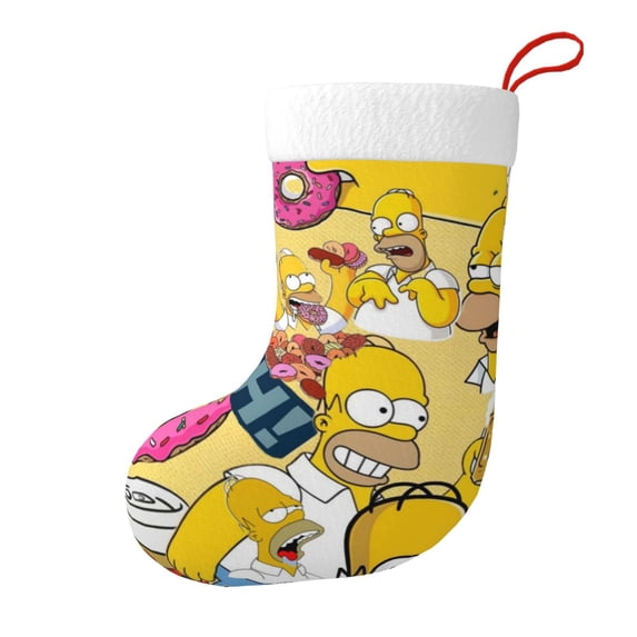 Simpsons Christmas Stocking Xmas Decorative Sock Double-Sided Print Hanging Gift Sock For Party & Tree Decoration 1pcs