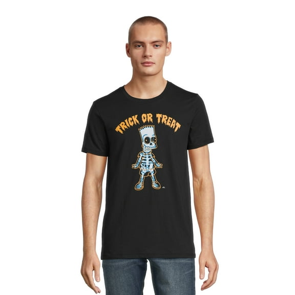 Simpsons Halloween Men's Bart Tricks Graphic Tee Shirt, Sizes S-3XL
