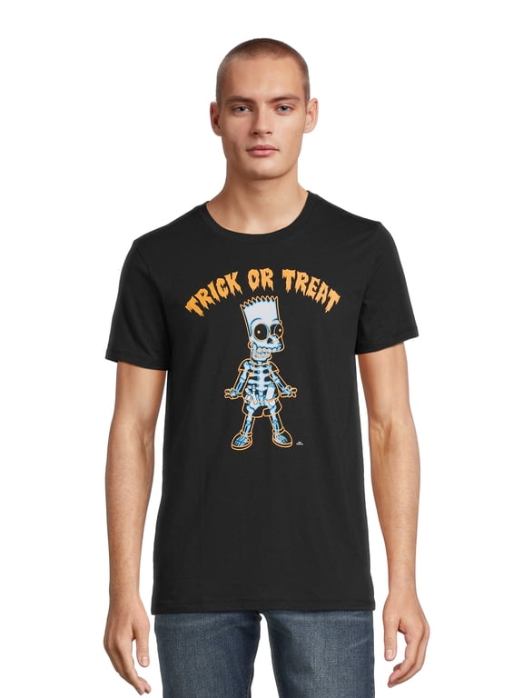 Simpsons Halloween Men's Bart Tricks Graphic Tee Shirt, Sizes S-3XL