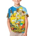 thumbnail image 1 of Simpsons Kid Shirts Unisex Casual Tops 3D Print Graphic Tees Short Sleeve T Shirts for Boys Girls 130CM, 1 of 8