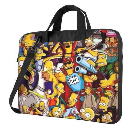Simpsons Laptop Carrying Case 14 Inch Laptop Bag Computer Protective Case Shoulder Strap Carrying Briefcase Messenger Bag