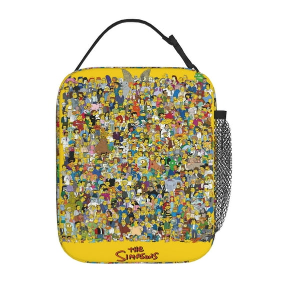 Simpsons Lunch Bag Reusable Insulated Lunch Box Meal Handbag To Keep Food Fresh 3D Cartoon Lunch Tote Bag Work Office Outdoor Picnic