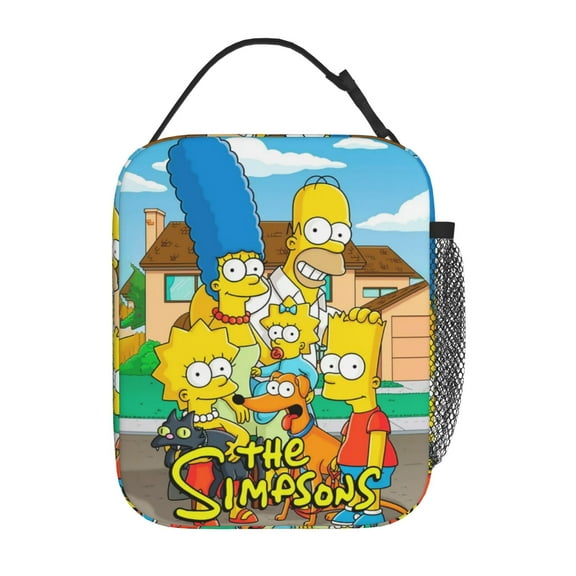 Simpsons Lunch Bag Reusable Insulated Lunch Box Meal Handbag To Keep Food Fresh 3D Cartoon Lunch Tote Bag Work Office Outdoor Picnic