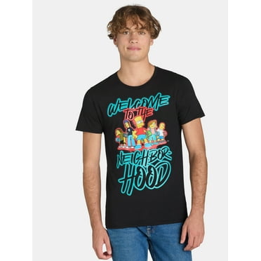 Simpsons Men’s & Big Men's Neighborhood Graphic Tee Shirt, Sizes S-3XL