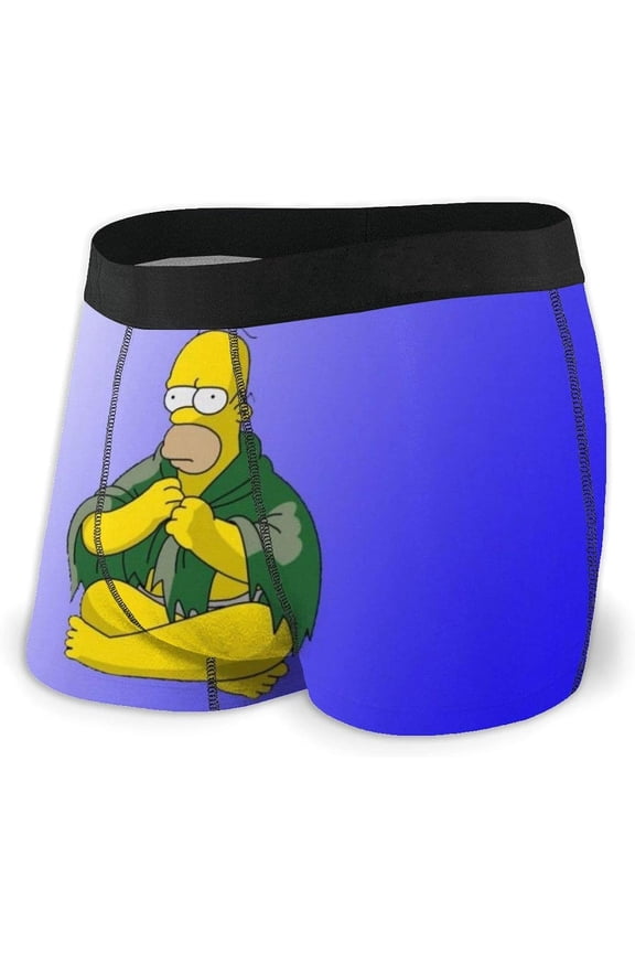 Simpsons Men's Boxer Shorts Soft Stretch Boxer Shorts Comfort Soft Stretch Underwear Trunks with Bulge Pouch for Men Boys