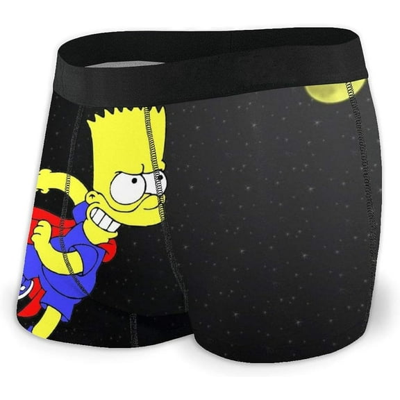 Simpsons Men's Boxer Shorts Soft Stretch Boxer Shorts Comfort Soft Stretch Underwear Trunks with Bulge Pouch for Men Boys
