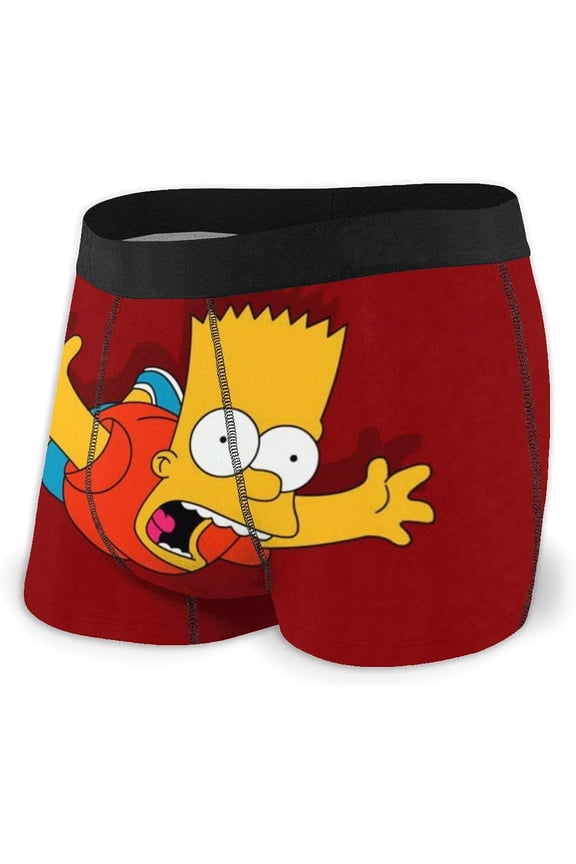 Simpsons Men's Boxer Shorts Soft Stretch Boxer Shorts Comfort Soft Stretch Underwear Trunks with Bulge Pouch for Men Boys
