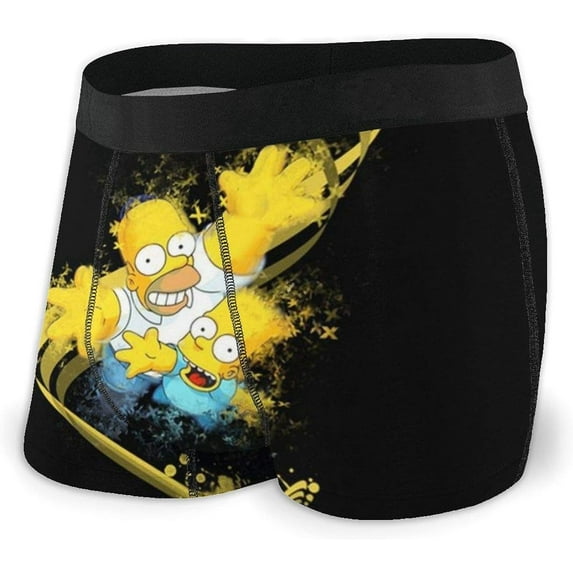Simpsons Men's Boxer Shorts Soft Stretch Boxer Shorts Comfort Soft Stretch Underwear Trunks with Bulge Pouch for Men Boys