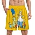 thumbnail image 1 of Simpsons Men's Short Pajama Pants Soft Trendy Sleep Shorts Breathable Ice Silk Lounge Shorts L, 1 of 8