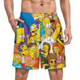 thumbnail image 1 of Simpsons Men's Short Pajama Pants Soft Trendy Sleep Shorts Breathable Ice Silk Lounge Shorts M, 1 of 8