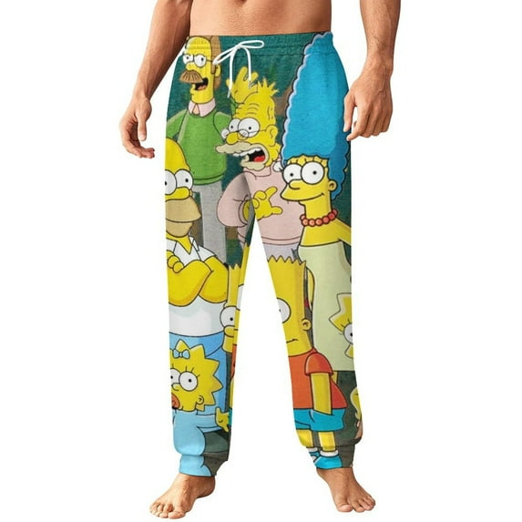 Simpsons Men's Sweatpants Printed Long Joggers Athletic Track Pants Soft Lounge Pants for Leisure, Sports & Travel XL