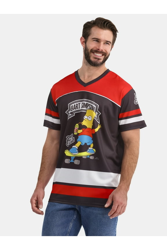 Simpsons Men's and Big Men's Graphic Soccer Jersey, Sizes XS-3XL