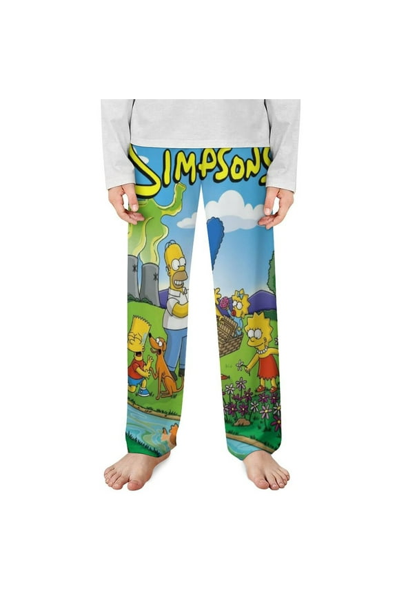 Simpsons Pajama Pants Long Sleep Pant Pajama Bottoms Drawstring Waist with Pockets