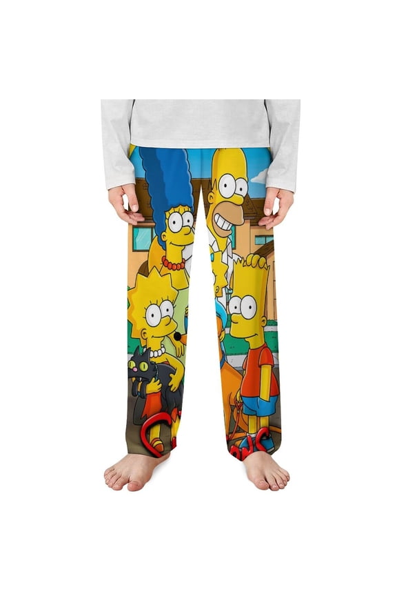 Simpsons Pajama Pants Long Sleep Pant Pajama Bottoms Drawstring Waist with Pockets
