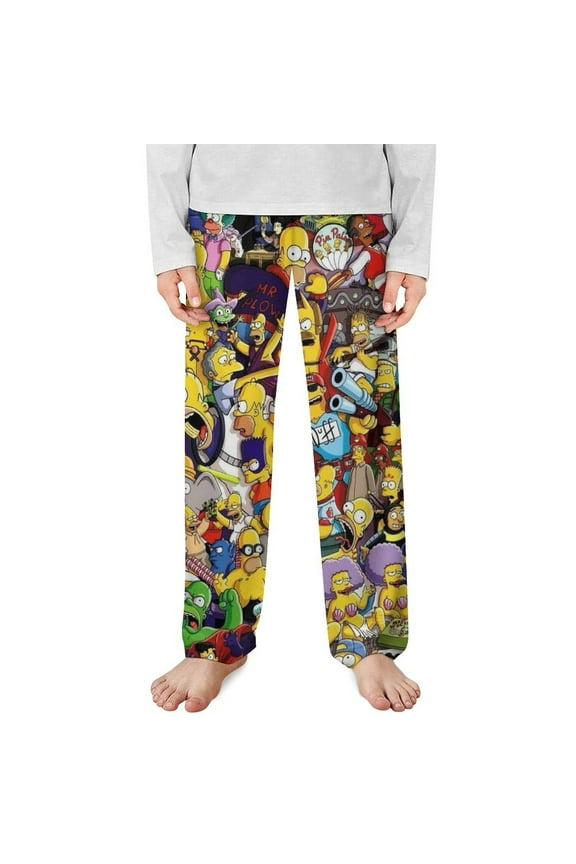 Simpsons Pajama Pants Long Sleep Pant Pajama Bottoms Drawstring Waist with Pockets