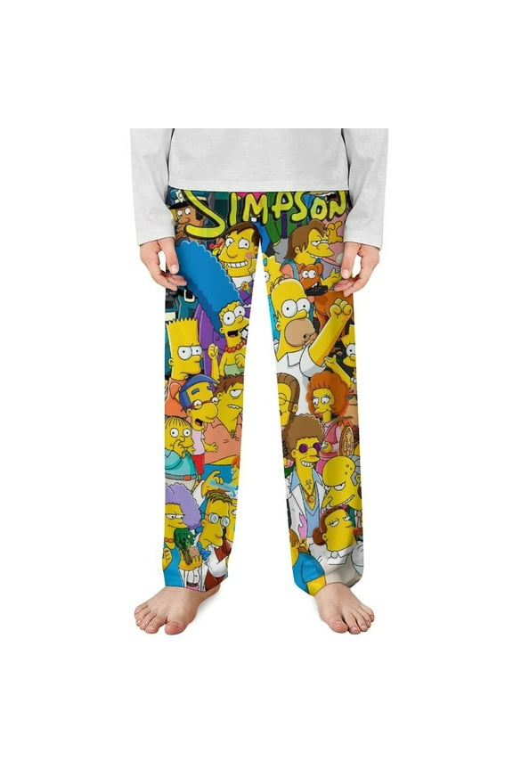 Simpsons Pajama Pants Long Sleep Pant Pajama Bottoms Drawstring Waist with Pockets