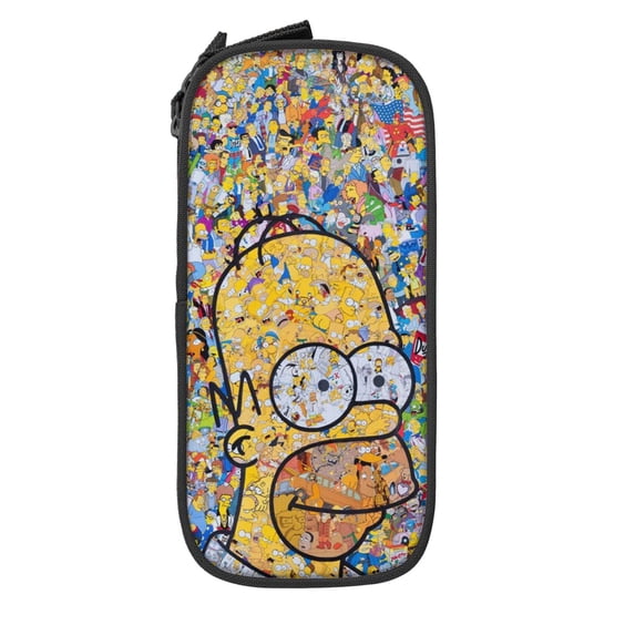 Simpsons Pencil Case Durable Pen Carrying Case Lightweight Pencil Bag Pouch Box Organizer Pencase Black