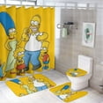 thumbnail image 1 of Simpsons Shower Curtain Set 4 Piece, Set Bathroom Sets with Rugs(Bath Mat,U Shape Mat Toilet Lid Cover Mat) Durable Bathroom Decor, 1 of 8