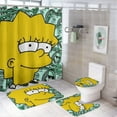 thumbnail image 1 of Simpsons Shower Curtain Set 4 Piece, Set Bathroom Sets with Rugs(Bath Mat,U Shape Mat Toilet Lid Cover Mat) Durable Bathroom Decor, 1 of 8
