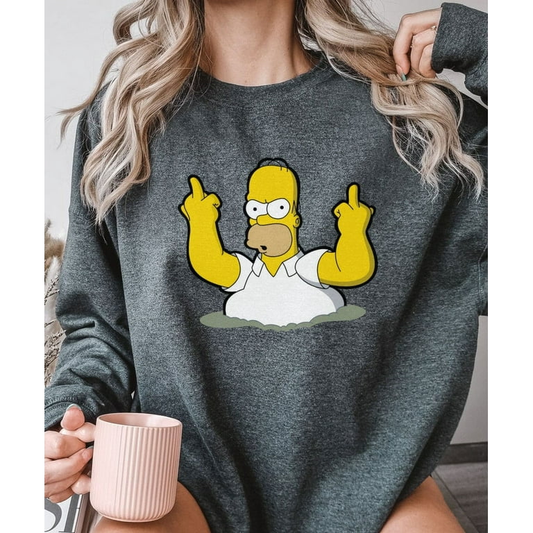 Brasilianfootwear Simpsons Sweatshirt The Simpsons Sweater Bart Simpson Shirts 90s Sweater Vintage Crewneck Sweatshirt Size 4XL Tee Sport Grey