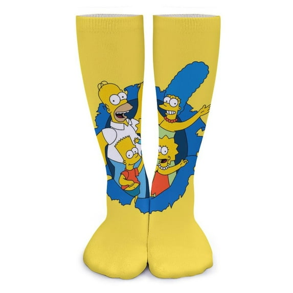 Simpsons Thick Stockings Casual Socks for Men Women Durable Comfort Calf Socks Soft Elastic Crew Socks 15.7"