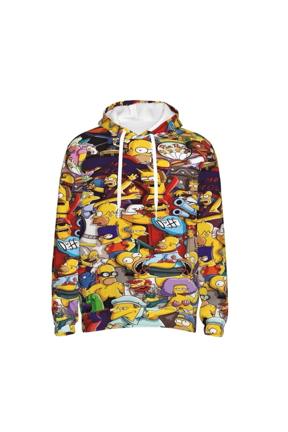 Simpsons Trendy Cartoon Men'S Fleece Hooded Hoodie, hoodies for women men with pockets,Fall Fashion 2025 Pullover Sweaters Winter Clothes