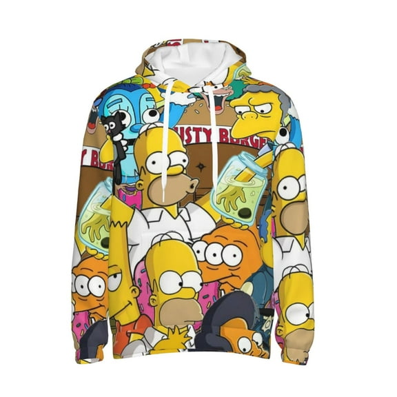 Simpsons Trendy Cartoon Men'S Fleece Hooded Hoodie, hoodies for women men with pockets,Fall Fashion 2025 Pullover Sweaters Winter Clothes