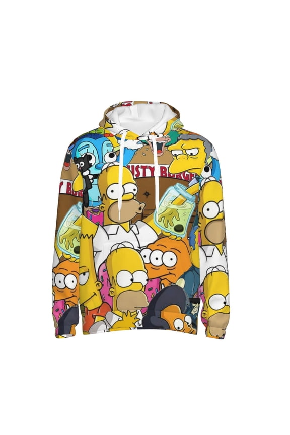 Simpsons Trendy Cartoon Men'S Fleece Hooded Hoodie, hoodies for women men with pockets,Fall Fashion 2025 Pullover Sweaters Winter Clothes