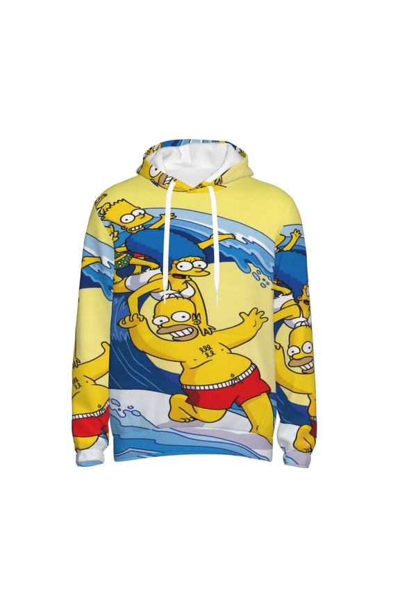 Simpsons Trendy Cartoon Men'S Fleece Hooded Hoodie, hoodies for women men with pockets,Fall Fashion 2025 Pullover Sweaters Winter Clothes