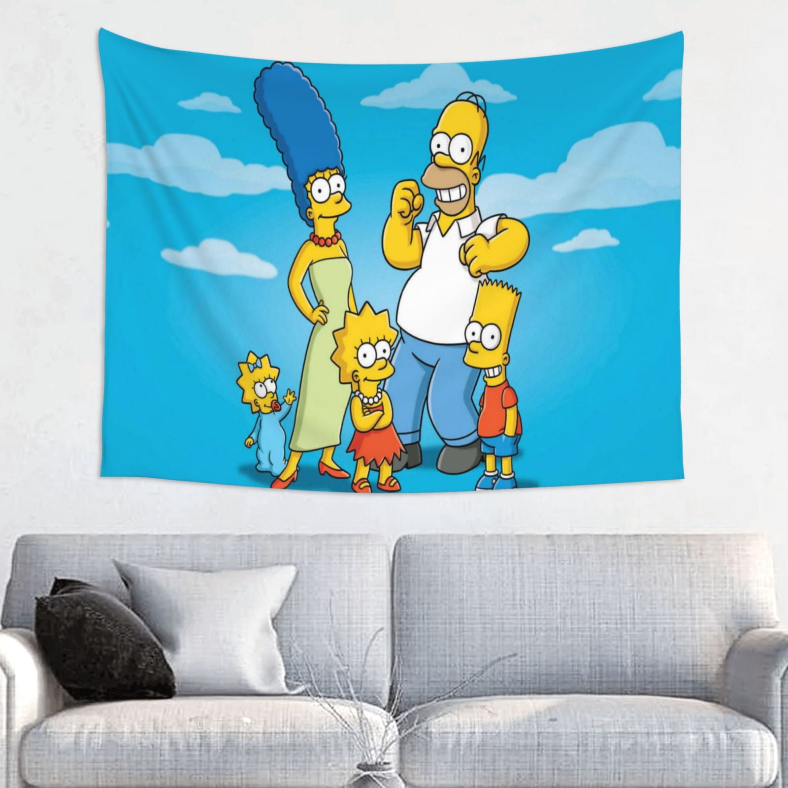Simpsons Wall Tapestry Anime Poster For Bedroom Aesthetics Funny Room Decor Flag Wall Hanging ...