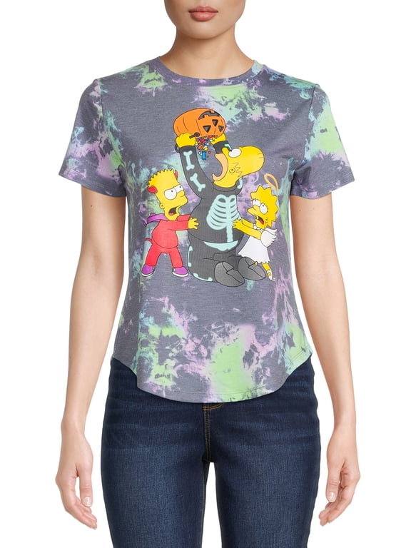 Simpsons Women's Halloween Graphic Tee with Short Sleeves