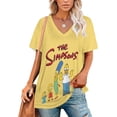 thumbnail image 1 of Simpsons Women's Shirt V-Neck Breathable Short-Sleeve T-Shirt Casual Fashion Tee Soft & Trendy Blouse M, 1 of 8