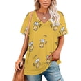 thumbnail image 1 of Simpsons Women's Shirt V-Neck Breathable Short-Sleeve T-Shirt Casual Fashion Tee Soft & Trendy Blouse S, 1 of 8
