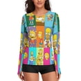 thumbnail image 1 of Simpsons Women's Sunscreen Shirt Long Sleeve Workout Tops Crewneck Soft Comfy Tees Casual T-Shirt L, 1 of 7