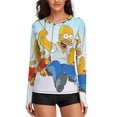 thumbnail image 1 of Simpsons Women's Sunscreen Shirt Long Sleeve Workout Tops Crewneck Soft Comfy Tees Casual T-Shirt L, 1 of 7