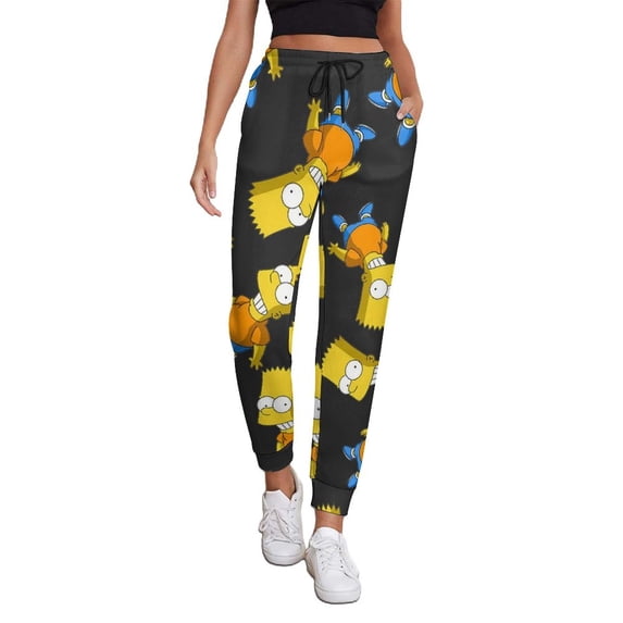 Simpsons Women's Sweatpants Fall Jogger Pants Workout Lounge Comfy Athletic Joggers L