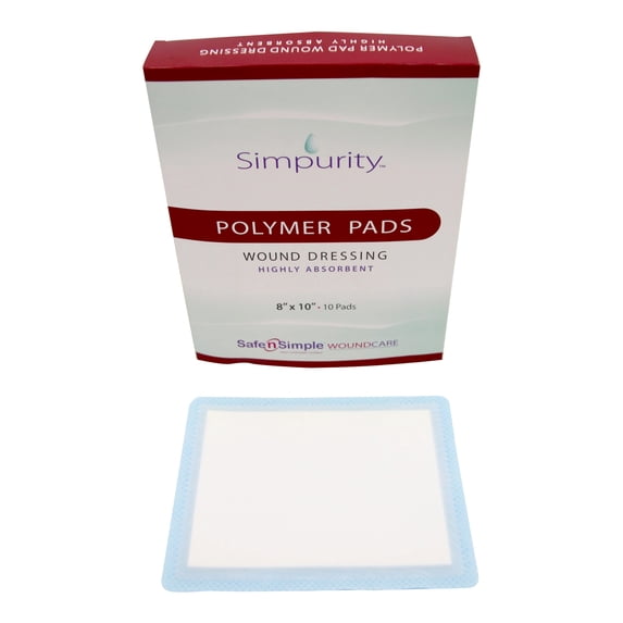 Simpurity Sterile Super Absorbent Dressing Rectangle 8 x 10" SNS59080 10 per Box