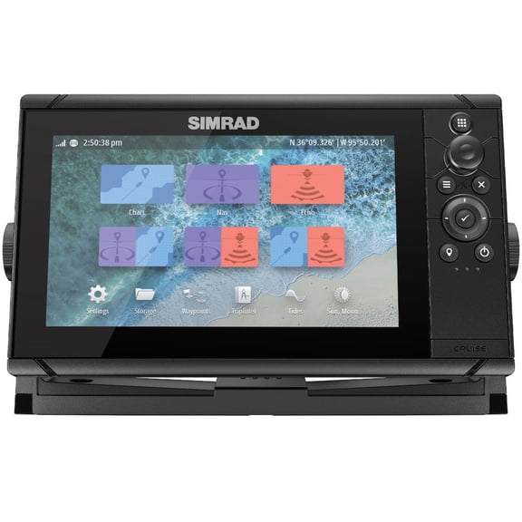 Open Box Simrad Cruise 9 Fishfinder Combo with US Coastal Charts and 83 200kHz Transom Portable Mount