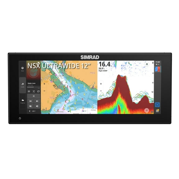 Simrad NSX ULTRAWIDE 12" Chartplotter/Fish Finder,w/ActiveImaging 3-in-1 Transducer,C-MAP Chart Card