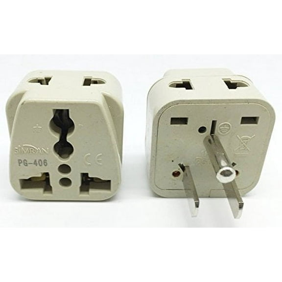 Simran 2-Outlet Universal Grounded Plug Adapter for USA (PG-406, CE and RoHs Compliant