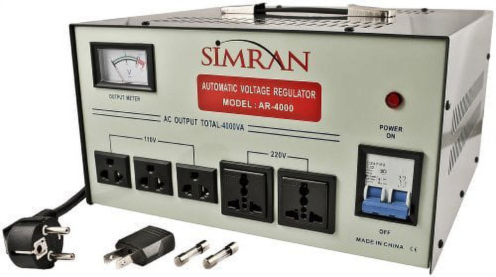 Simran AR-4000 4000-Watt Heavy Duty Voltage Regulator/Stabilizer with Built-In Step Up/Down Voltage Transformer, Grey