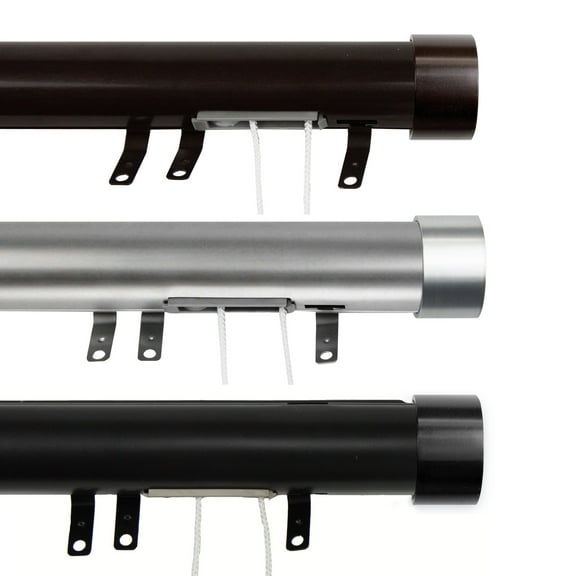 Sims Decorative Traverse Rod w/ Sliders 48-84" - Cocoa