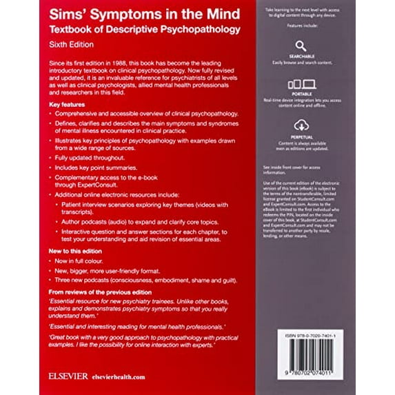 Pre-Owned Sims' Symptoms in the Mind: Textbook of Descriptive Psychopathology Oyebode MBBS MD PhD FRCPsych, Femi